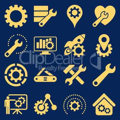 Options and service tools icon set