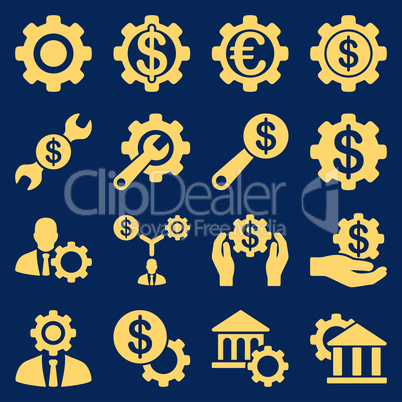 Financial tools and options icon set