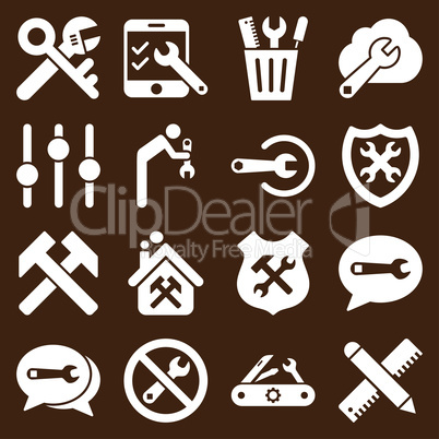 Options and service tools icon set