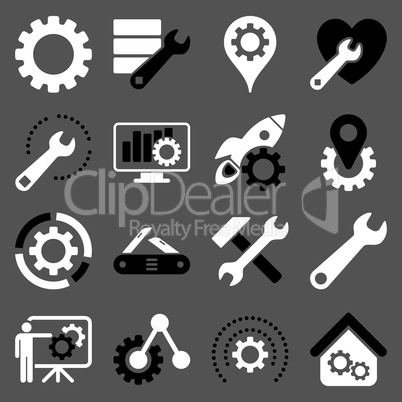 Options and service tools icon set