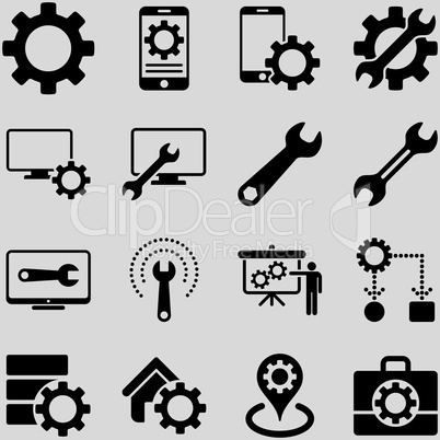 Options and service tools icon set