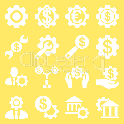 Financial tools and options icon set