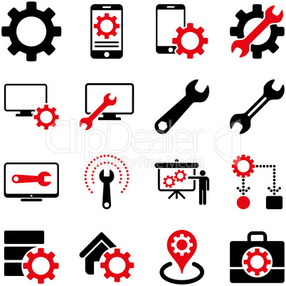 Options and service tools icon set