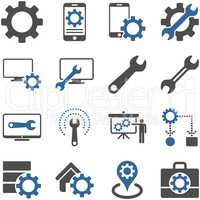 Options and service tools icon set