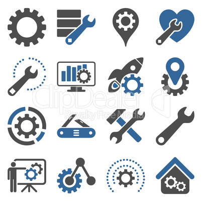 Options and service tools icon set