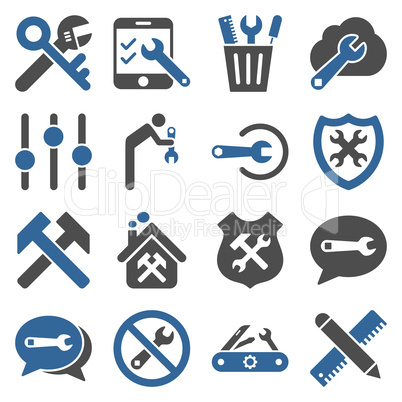 Options and service tools icon set