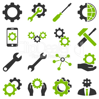 Options and service tools icon set