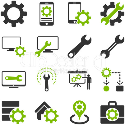 Options and service tools icon set