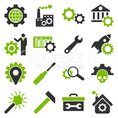 Options and service tools icon set