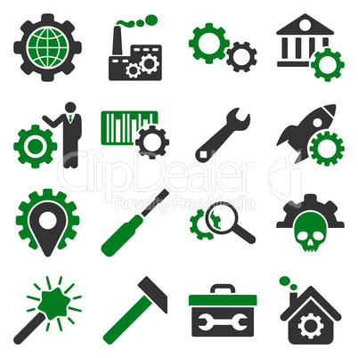 Options and service tools icon set