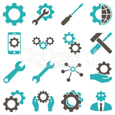 Options and service tools icon set