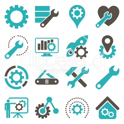 Options and service tools icon set