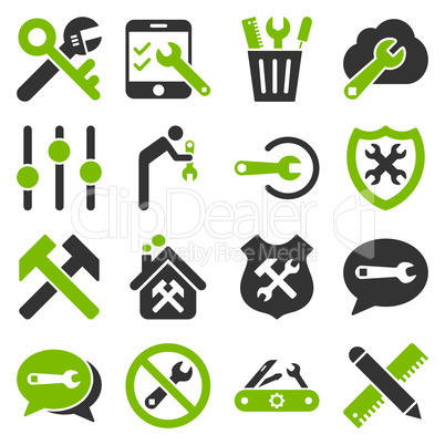 Options and service tools icon set