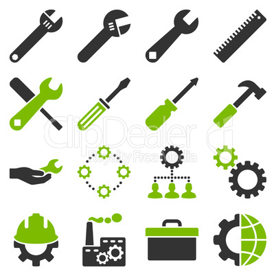 Options and service tools icon set