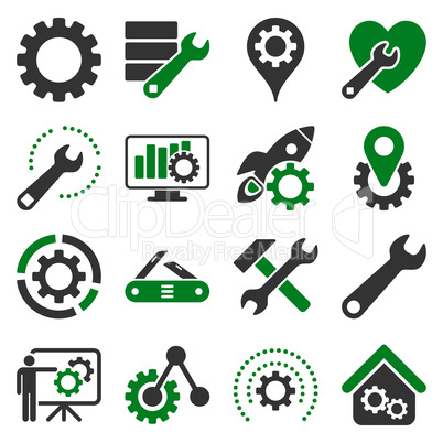 Options and service tools icon set