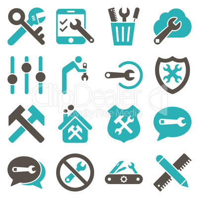 Options and service tools icon set