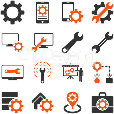 Options and service tools icon set