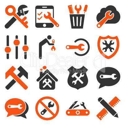 Options and service tools icon set