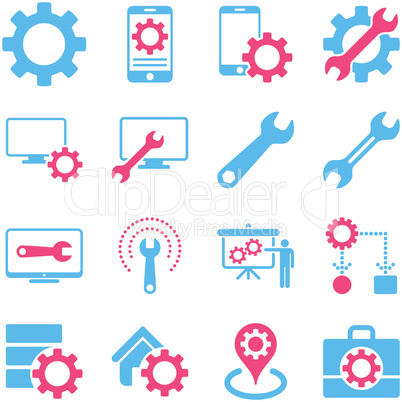 Options and service tools icon set