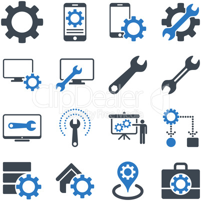 Options and service tools icon set