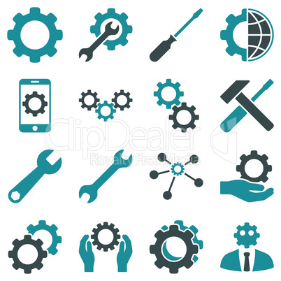 Options and service tools icon set