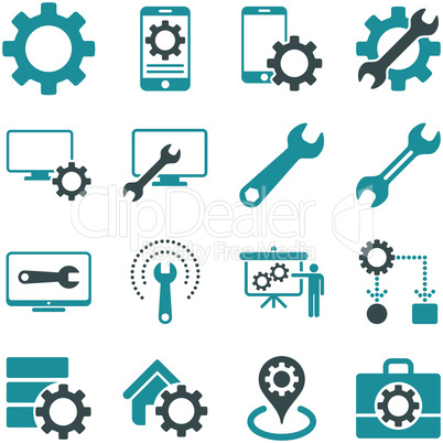 Options and service tools icon set