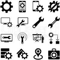 Options and service tools icon set