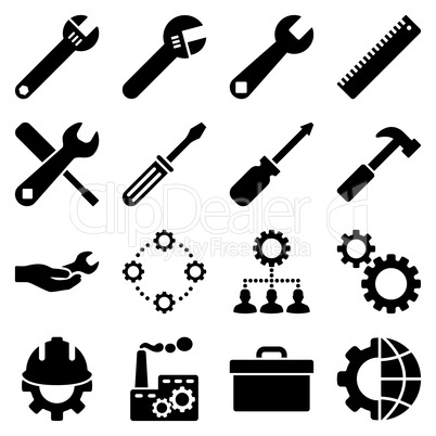 Options and service tools icon set