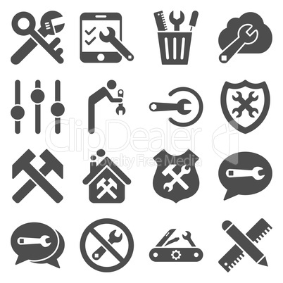 Options and service tools icon set