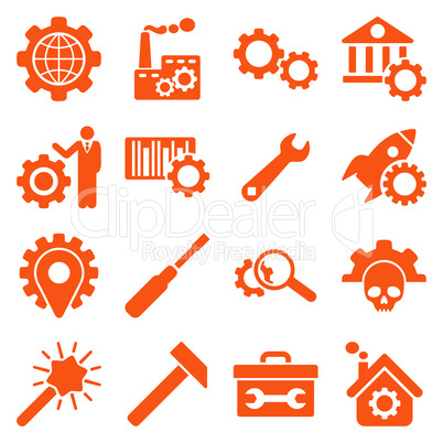 Options and service tools icon set