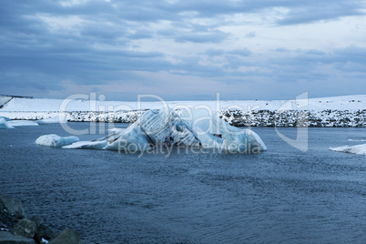 Ice blocks at glacier lagoon Jokulsarlon, Iceland