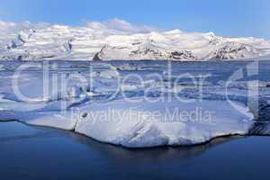 Glacier lagoon Jokulsarlon in Iceland in a morning light