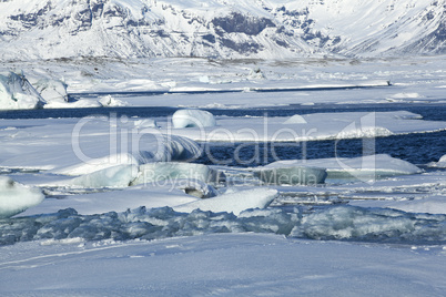 Global warming at glacier lagoon Jokulsarlon, Iceland