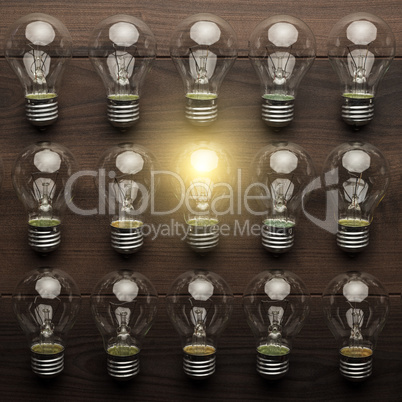 glowing bulb uniqueness concept