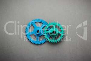blue and green gears