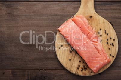 salted trout on the hardboard