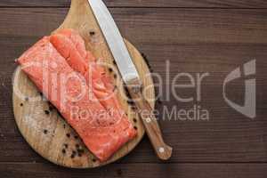 salted trout on the hardboard