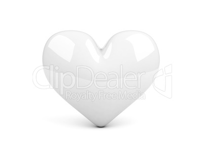 white heart over white background