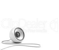 white speaker with cable