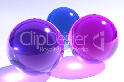 3 glass spheres