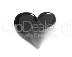 black glass heart isolated
