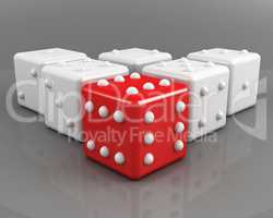 dices. winning leadership concept