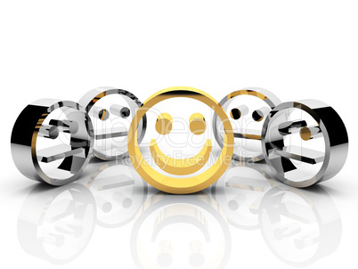 gold smiley leadership concept