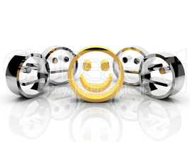 gold smiley leadership concept