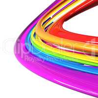 rainbow colored cables over white