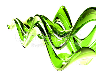thin bright green glass waves