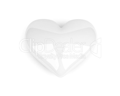 white heart lying on the white background