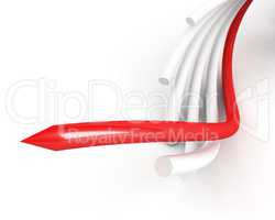 red leading cable over white background