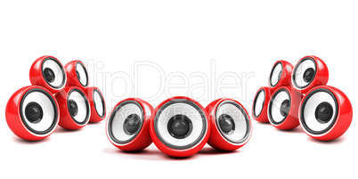 red stylish high-power audio system