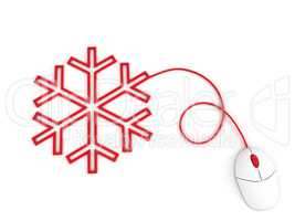 snowflake depicted by computer mouse
